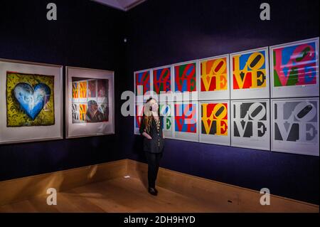 London, UK. 10th Dec, 2020. The Book of Love by Robert Indiana, est £60-80,000 at the Preview of Bonhams' Prints & Multiples sale. The Sale will take place on 15 December. Credit: Guy Bell/Alamy Live News Stock Photo