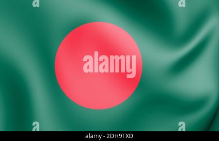 3D Flag of Bangladesh. 3D Illustration. Stock Photo