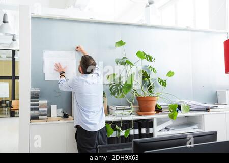 Rear view of male architect working in creative office Stock Photo