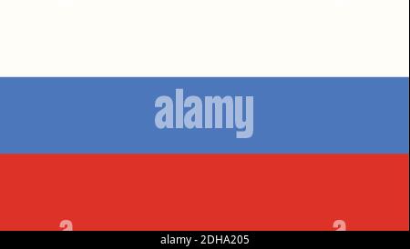 The Tricolor National Flag of Russia Federation. Stock Vector