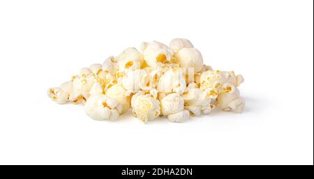 Heap of delicious popcorn, isolated on white background with clipping path Stock Photo