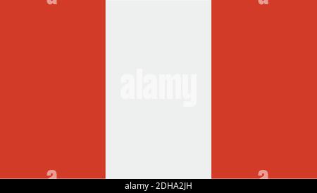 The National Peruvian Flag. A verticual Triband Flag. Stock Vector