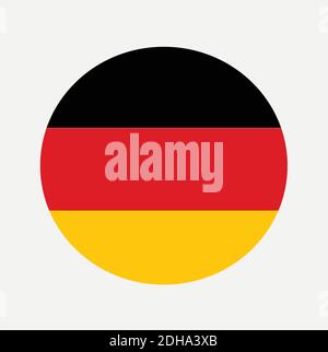 National Flag of Germany in a circle European Country Flag. Stock Vector