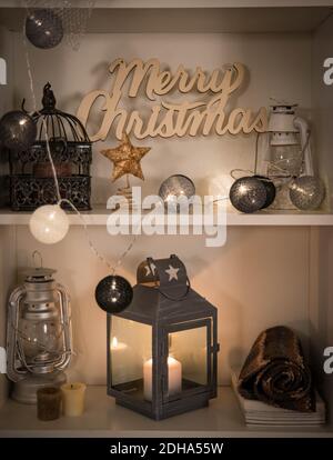 Interior elements decorated in Christmas style Stock Photo