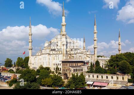 Istanbul, Istanbul Province, Turkey.  The Sultan Ahmet or Sultanahmet Mosque, also known as the Blue Mosque. The mosque is part of the Historic Areas Stock Photo