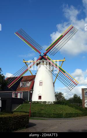 Windmill t Welvaaren in Grijpskerke, Zeeland Stock Photo