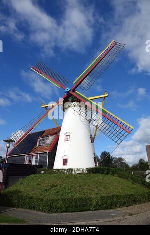 Windmill t Welvaaren in Grijpskerke, Zeeland Stock Photo