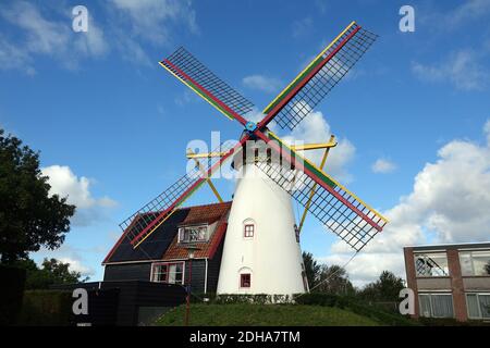 Windmill t Welvaaren in Grijpskerke, Zeeland Stock Photo