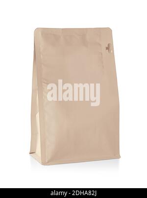 Blank Foil Food Snack Sachet Bag Packaging with clipping path Stock Photo