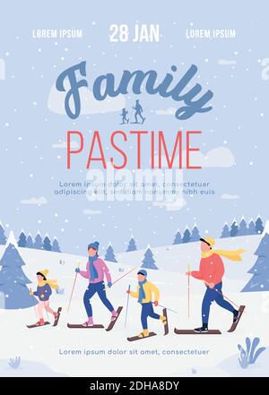 Family pastime poster flat vector template Stock Vector