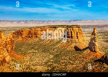 Scenic overlook from the Grand View on the  Rimrock Drive, Colorado Stock Photo