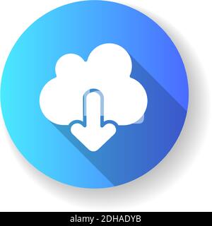 Download blue flat design long shadow glyph icon Stock Vector