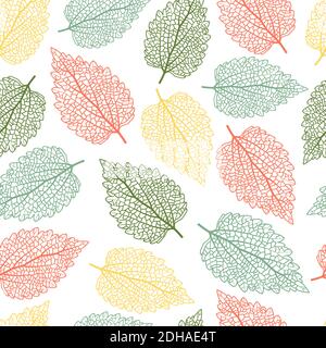 Elegant trendy ditsy foliage texture vector seamless pattern design comprising stinging nettle leaves. Floral background for printing and textile. Stock Vector