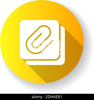Enclosure yellow flat design long shadow glyph icon Stock Vector