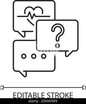 Free question to specialist linear icon Stock Vector