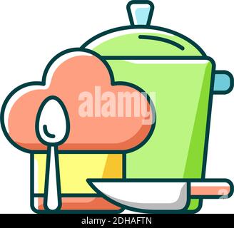 Cooking RGB color icon Stock Vector