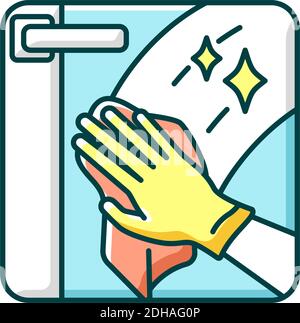 Windows washing RGB color icon Stock Vector