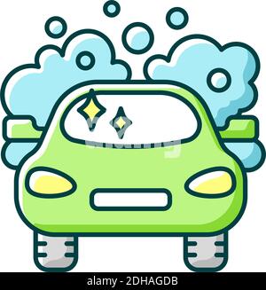 Car washing RGB color icon Stock Vector
