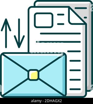Sorting letters RGB color icon Stock Vector