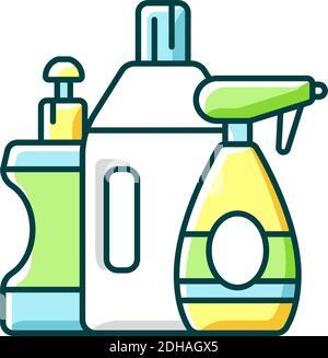 Cleaning products RGB color icon Stock Vector
