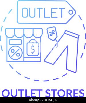 Outlet stores concept icon Stock Vector