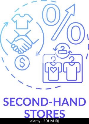 Second-hand stores concept icon Stock Vector