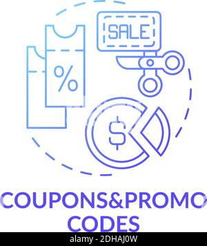 Coupons and promo codes concept icon Stock Vector