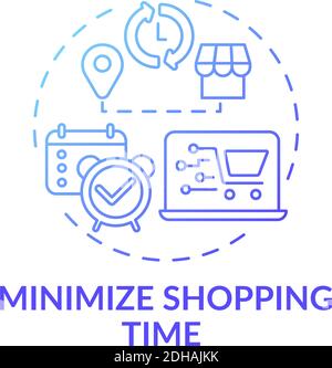 Minimizing shopping time concept icon Stock Vector