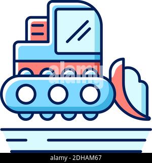 Snow grooming RGB color icon Stock Vector