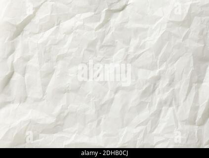 crumpled white baking paper background, top view Stock Photo
