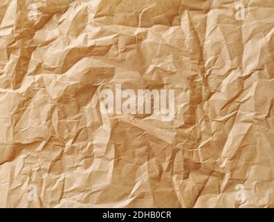 crumpled brown baking paper background Stock Photo