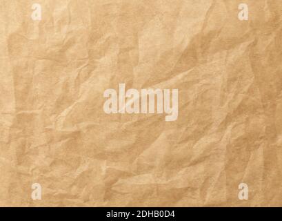 crumpled brown baking paper background Stock Photo