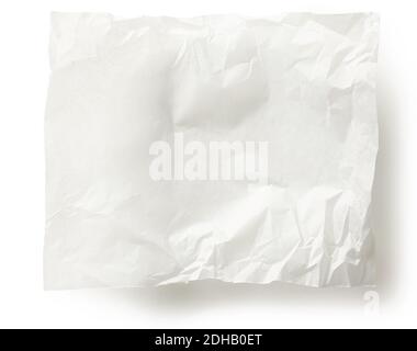 white baking paper sheet isolated on white background, top view Stock Photo