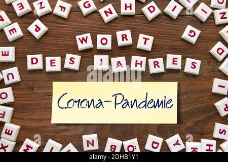 FOTOMONTAGE, Wort des Jahres 2020: Corona-Pandemie Stock Photo