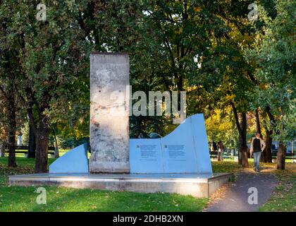 Piece of the Berlin Wall monument at the National Palace of Culture park in Sofia Bulgaria Eastern Europe Stock Photo