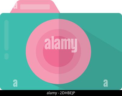 camera with a green and pink color Stock Vector