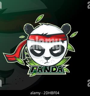 panda mascot logo esport gaming. panda mascot logo illustration. Stock Vector
