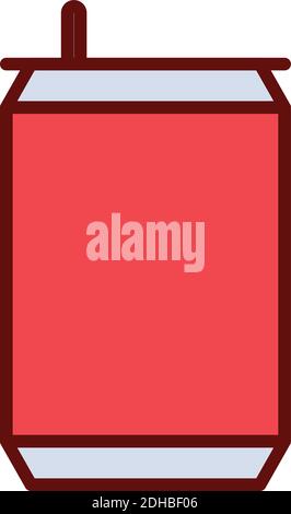 can of soda with a red color on a white background Stock Vector