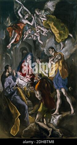 La adoración de los pastores (El Greco). Stock Photo