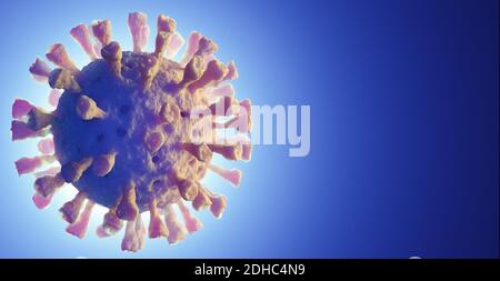 3D Image of Flu Coronavirus Covid-19 background.