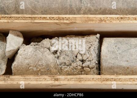 mining core samples from test drilling rigs Stock Photo