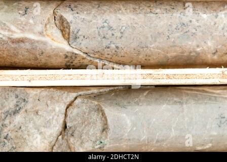 mining core samples from test drilling rigs Stock Photo