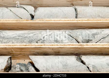 mining core samples from test drilling rigs Stock Photo