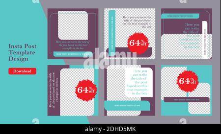 Social media post template collection. Trendy editable Instagram Post and Stories template. Instagram frame, design for social media, backgrounds for Stock Vector
