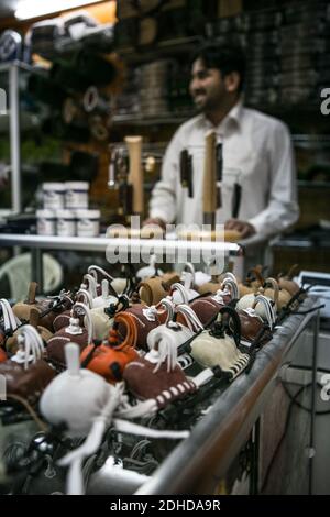 NO WEB/NO APPS - Exclusive. The Falcon & Heritage Sports Centre in Dubai is selling numerous accessories for falcon hunting, in Abu Dhabi, United Arab Emirates in March 2015. The Emiratis are taking care of their birds of prey. Photo by Julien Faure/ABACAPRESS.COM Stock Photo