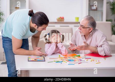 Three generations of family in early development concept Stock Photo