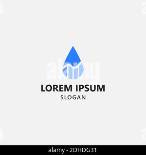 Simple Water Drop Accounting Logo Vector Template suitable for venture, accounting, law firm company Stock Vector