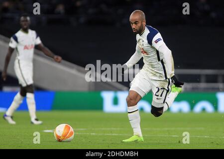 London, UK. 10th Dec, 2020. Lucas Moura of Tottenham Hotspur in action. UEFA Europa league, group J match, Tottenham Hotspur v Antwerp at the Tottenham Hotspur Stadium in London on Thursday 10th December 2020. this image may only be used for Editorial purposes. Editorial use only, license required for commercial use. No use in betting, games or a single club/league/player publications. pic by Steffan Bowen/Andrew Orchard sports photography/Alamy Live news Credit: Andrew Orchard sports photography/Alamy Live News Stock Photo