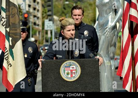 LAPD assistant Chief Beatrice Girmala attends the unveiling