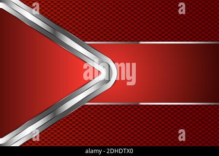 Red metal technology background with hexagon pattern.Vector illustration.Eps10 Stock Vector